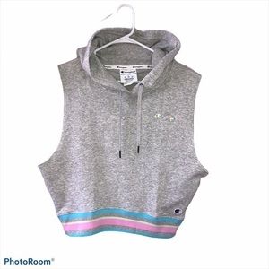 Champion gray sleeveless hoodie size large NWT